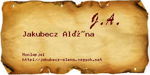 Jakubecz Aléna névjegykártya
